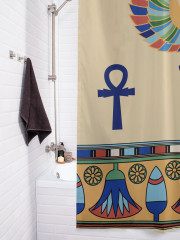 Штора для ванной с водоотталкивающей пропиткой «Египетский скарабей» - Фото 3