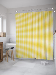 Штора для ванной с водоотталкивающей пропиткой «Желтая клетка» - Фото 1