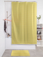 Штора для ванной с водоотталкивающей пропиткой «Желтая клетка» - Фото 2