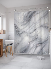 Штора для ванной с водоотталкивающей пропиткой «Звёздный мрамор» - Фото 1