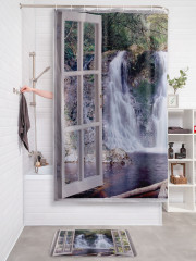 Штора для ванной с водоотталкивающей пропиткой «Из окна в водопад» - Фото 2