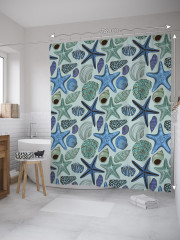 Штора для ванной с водоотталкивающей пропиткой «Изобилие ракушек» - Фото 1