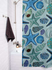 Штора для ванной с водоотталкивающей пропиткой «Изобилие ракушек» - Фото 3