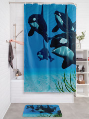 Штора для ванной с водоотталкивающей пропиткой «Касатки» - Фото 2
