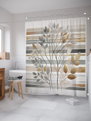 Штора для ванной с водоотталкивающей пропиткой «Композиция из веток» - Фото 1