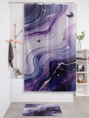 Штора для ванной с водоотталкивающей пропиткой «Контрастный мрамор» - Фото 2