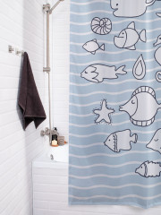 Штора для ванной с водоотталкивающей пропиткой «Контурные подводные жители» - Фото 3