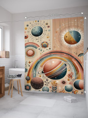 Штора для ванной с водоотталкивающей пропиткой «Космическая система» - Фото 1