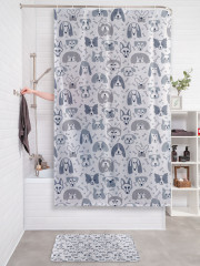 Штора для ванной с водоотталкивающей пропиткой «Косточки для собак» - Фото 2