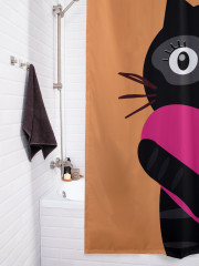 Штора для ванной с водоотталкивающей пропиткой «Кот с сердцем» - Фото 3