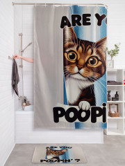 Штора для ванной с водоотталкивающей пропиткой «Кошачьи вопросы» - Фото 2