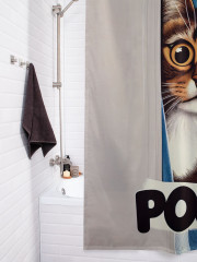 Штора для ванной с водоотталкивающей пропиткой «Кошачьи вопросы» - Фото 3