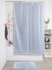 Штора для ванной с водоотталкивающей пропиткой «Круги на голубом фоне» - Фото 2