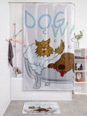 Штора для ванной с водоотталкивающей пропиткой «Купание собак» - Фото 2
