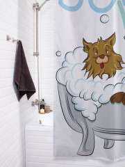 Штора для ванной с водоотталкивающей пропиткой «Купание собак» - Фото 3