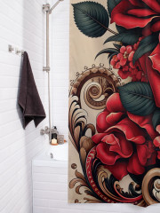Штора для ванной с водоотталкивающей пропиткой «Леопард в розах» - Фото 3
