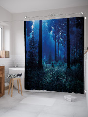 Штора для ванной с водоотталкивающей пропиткой «Лунный свет в лесу» - Фото 1