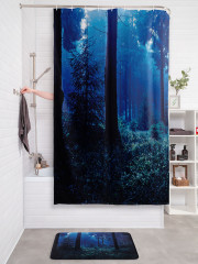 Штора для ванной с водоотталкивающей пропиткой «Лунный свет в лесу» - Фото 2