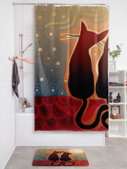 Штора для ванной с водоотталкивающей пропиткой «Мечтающие коты» - Фото 2