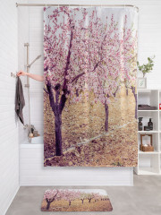 Штора для ванной с водоотталкивающей пропиткой «Миндальный сад» - Фото 2
