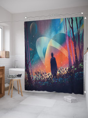 Штора для ванной с водоотталкивающей пропиткой «Мой космос» - Фото 1