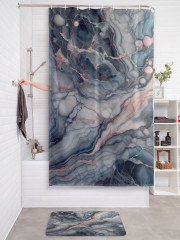 Штора для ванной с водоотталкивающей пропиткой «Мраморное панно» - Фото 2