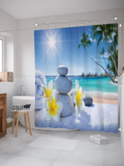 Штора для ванной с водоотталкивающей пропиткой «Мягкий пляж» - Фото 1