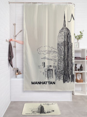 Штора для ванной с водоотталкивающей пропиткой «Набросок Манхэттена» - Фото 2