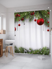 Штора для ванной с водоотталкивающей пропиткой «Нарядные еловые лапы» - Фото 1