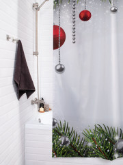 Штора для ванной с водоотталкивающей пропиткой «Нарядные еловые лапы» - Фото 3