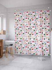 Штора для ванной с водоотталкивающей пропиткой «Настроение праздника» - Фото 1