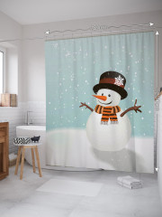 Штора для ванной с водоотталкивающей пропиткой «Настроение снеговика» - Фото 1