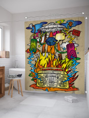 Штора для ванной с водоотталкивающей пропиткой «Насыщенная музыка» - Фото 1