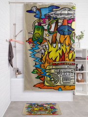 Штора для ванной с водоотталкивающей пропиткой «Насыщенная музыка» - Фото 2