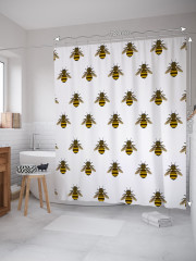 Штора для ванной с водоотталкивающей пропиткой «Нашествие пчел» - Фото 1