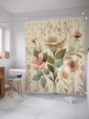 Штора для ванной с водоотталкивающей пропиткой «Нежные бутоны» - Фото 1