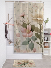 Штора для ванной с водоотталкивающей пропиткой «Нежные бутоны» - Фото 2