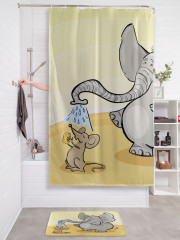 Штора для ванной с водоотталкивающей пропиткой «Необычная дружба» - Фото 2