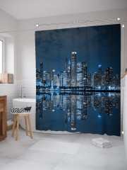 Штора для ванной с водоотталкивающей пропиткой «Ночной Нью-Йорк» - Фото 1