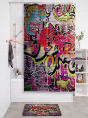 Штора для ванной с водоотталкивающей пропиткой «Обилие граффити» - Фото 2