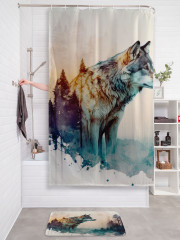 Штора для ванной с водоотталкивающей пропиткой «Одинокий волк» - Фото 2