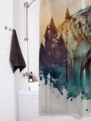 Штора для ванной с водоотталкивающей пропиткой «Одинокий волк» - Фото 3