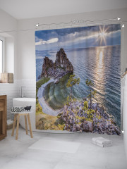 Штора для ванной с водоотталкивающей пропиткой «Озеро Байкал» - Фото 1