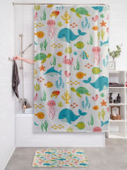 Штора для ванной с водоотталкивающей пропиткой «Океанская фантазия» - Фото 2