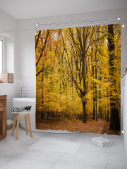 Штора для ванной с водоотталкивающей пропиткой «Осенняя прогулка» - Фото 1