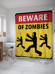 Штора для ванной с водоотталкивающей пропиткой «остерегайся зомби» - Фото 1