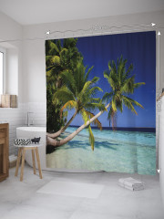 Штора для ванной с водоотталкивающей пропиткой «Остров любви» - Фото 1