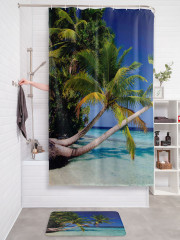 Штора для ванной с водоотталкивающей пропиткой «Остров любви» - Фото 2