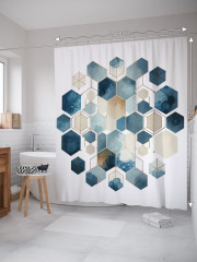 Штора для ванной с водоотталкивающей пропиткой «Отражение в фигурах» - Фото 1