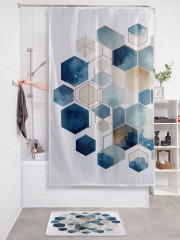 Штора для ванной с водоотталкивающей пропиткой «Отражение в фигурах» - Фото 2